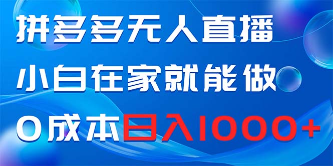 拼多多无人直播，小白在家就能做，0成本日入1000+-飞享资源网