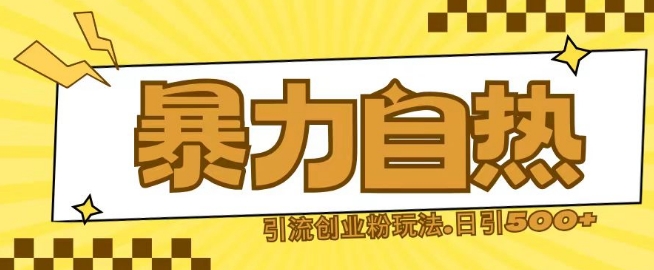 最新暴力自热引流玩法日引500+创业粉-烟花资源网